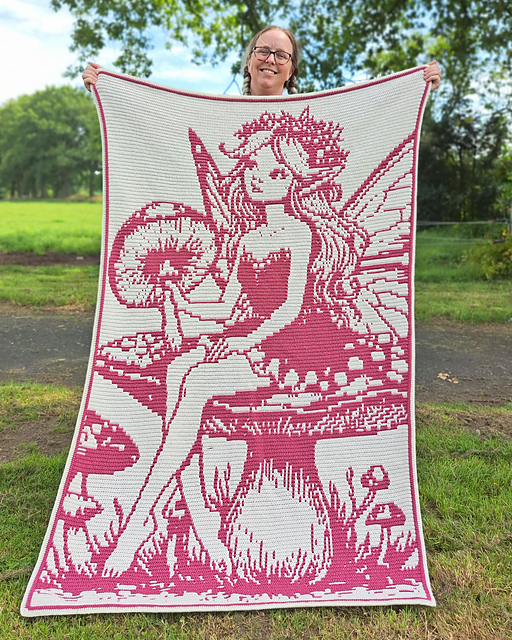 Fungal Fae | Fairy Overlay Mosaic Crochet Blanket