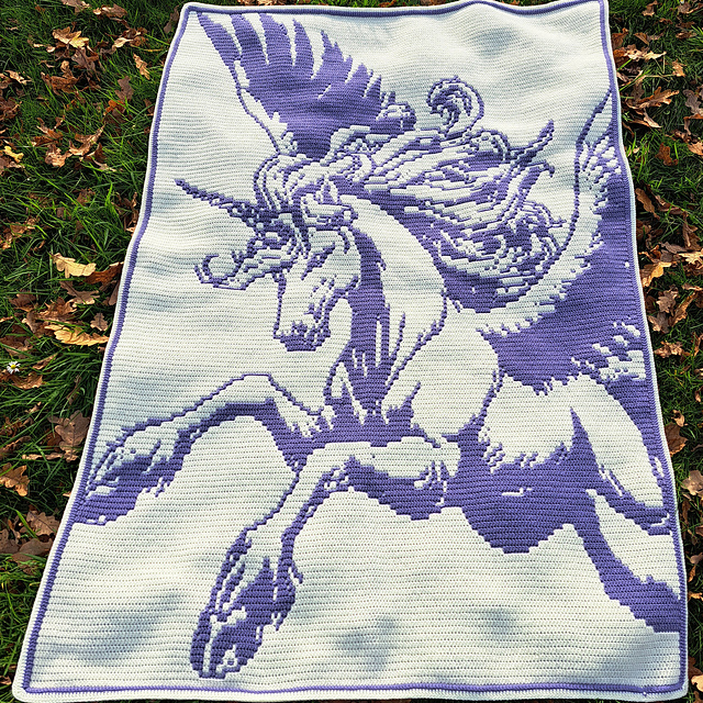 Fantasy Flight | Unicorn Pegasus Mosaic Blanket