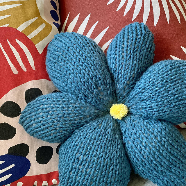 Teal Flower Cushion