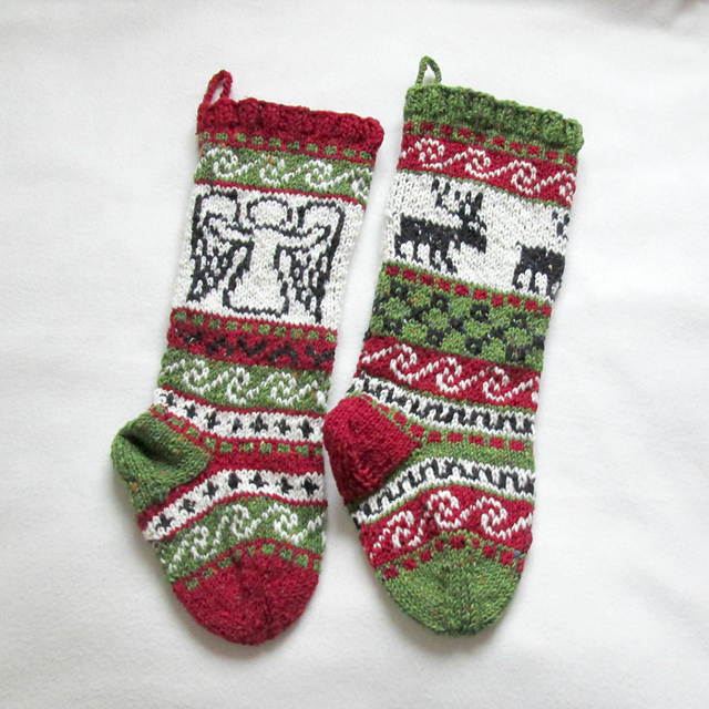 Woolly Stockings Angel and Reindeer