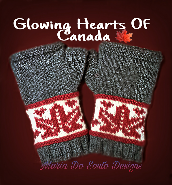 Glowing Hearts of Canada Gloves