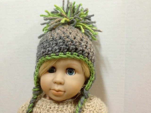 Snow Day Earflap Hat for 18 inch Doll