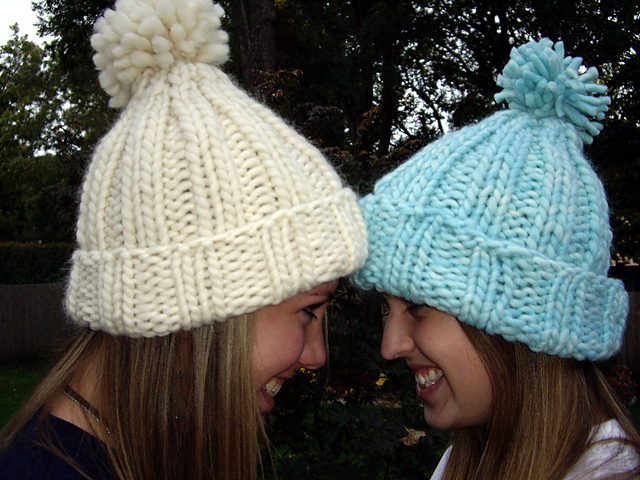 Blue Sky Pom Pom Hat
