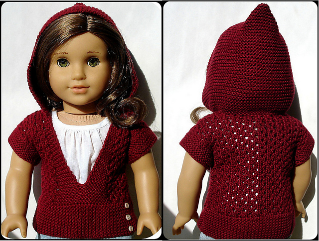 Mae Hooded Pullover Sweater for 18 Inch American Girl Dolls