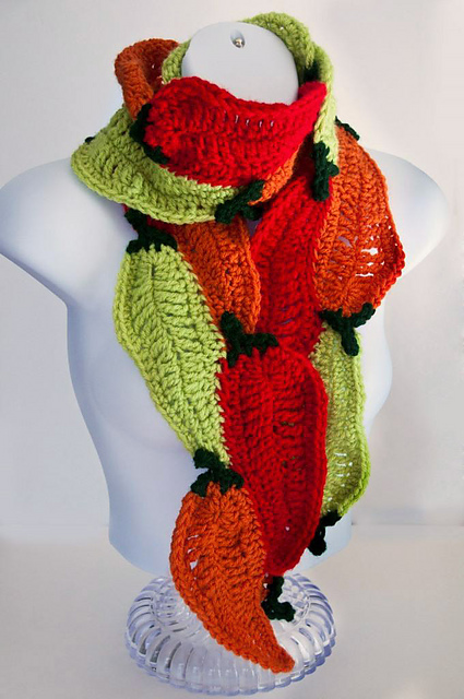 String of Chile Peppers Scarf