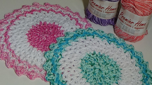 V stitch lace dishcloth