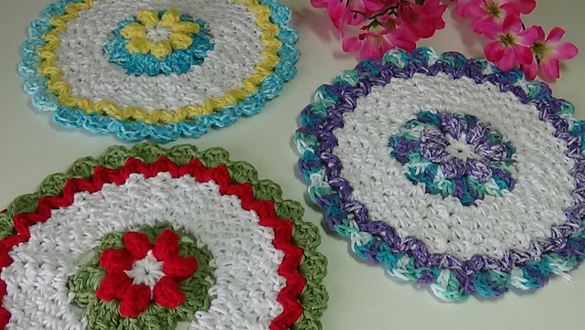 Spring Garden Floral Dishcloth