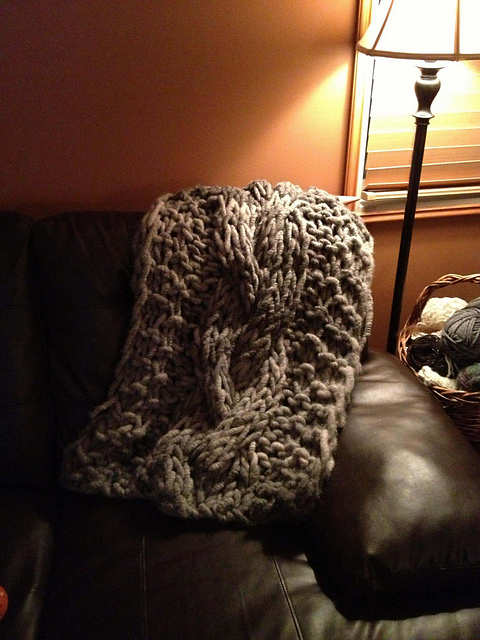 GIANT Cable Lap Blanket