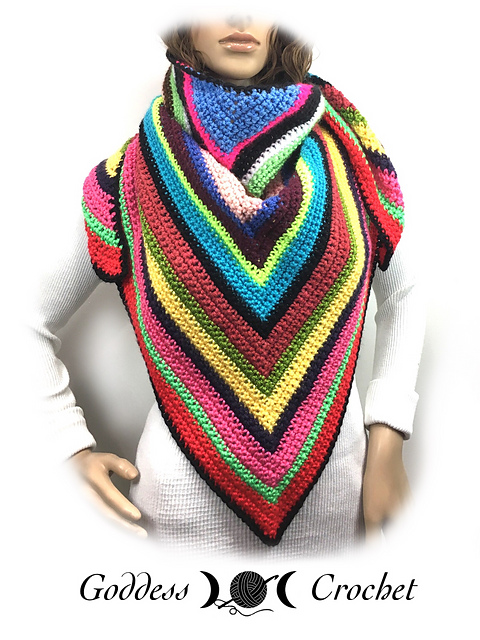 Scrappy Stripes Triangle Shawl