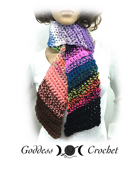 Scrappy Bias Scarf Crochet Version