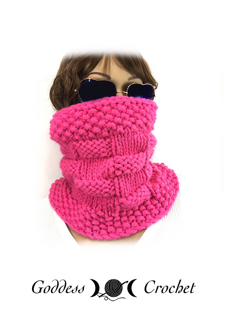 Super Bulky Basket Weave Cowl