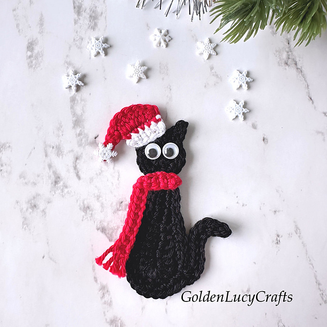 Santa Cat Applique