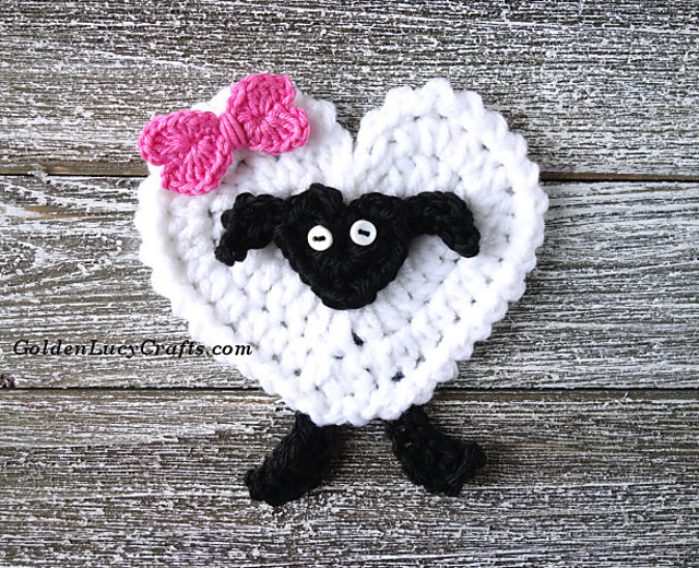Heart Sheep Applique