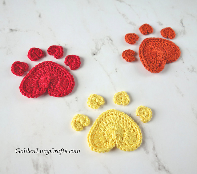 Heart Paw Print Applique