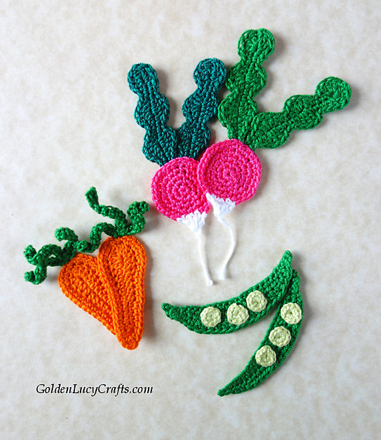 Radish, Carrot and Pea Appliques