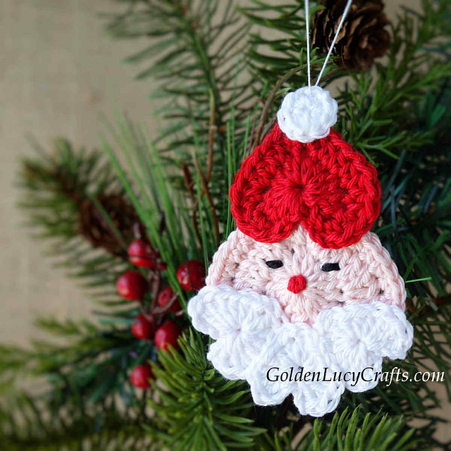 Heart Shaped Santa Ornament