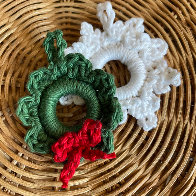 Wreath and Snowflake Ornaments
