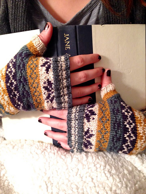 Fair Isle Reading Gloves