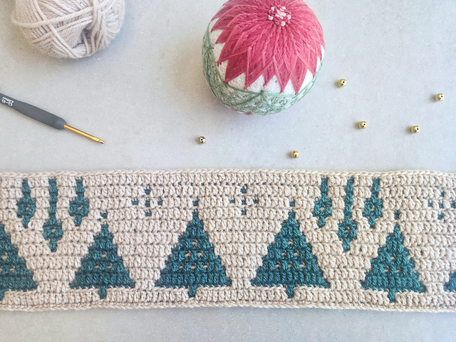 Christmas Trees Mosaic Blanket Strip