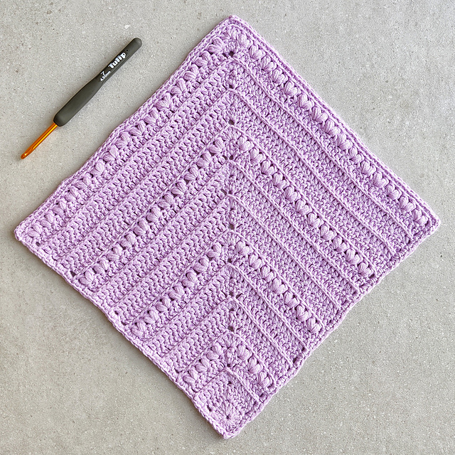 Mitered Tulips Afghan Square