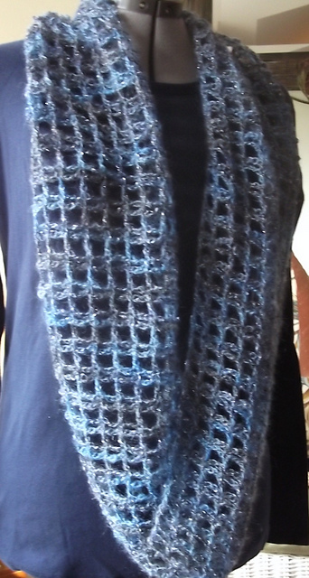 Double Trellis Crocheted Cowl/Infinity Scarf