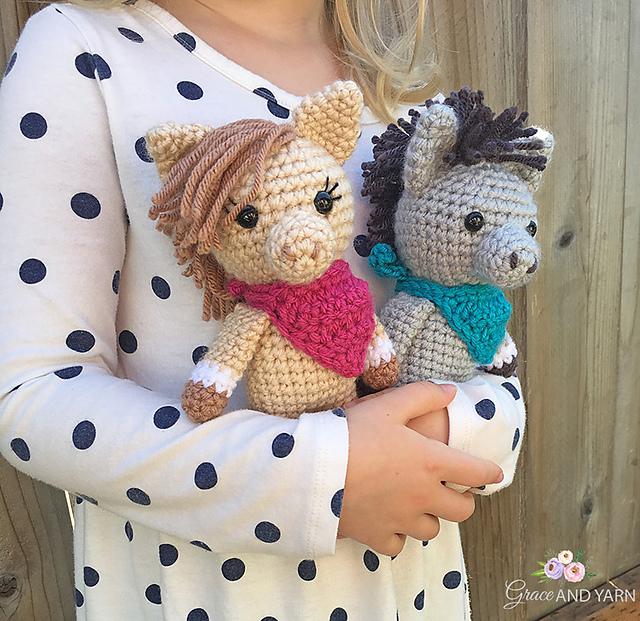 Mini Amigurumi Horse and Donkey