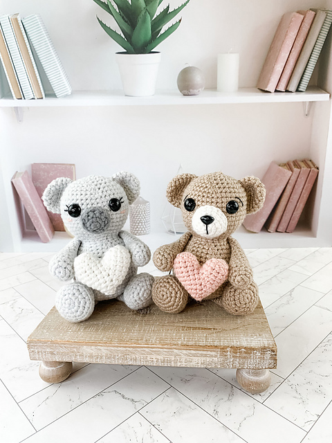 Valentine Trio - Brown Bear, Panda and Koala