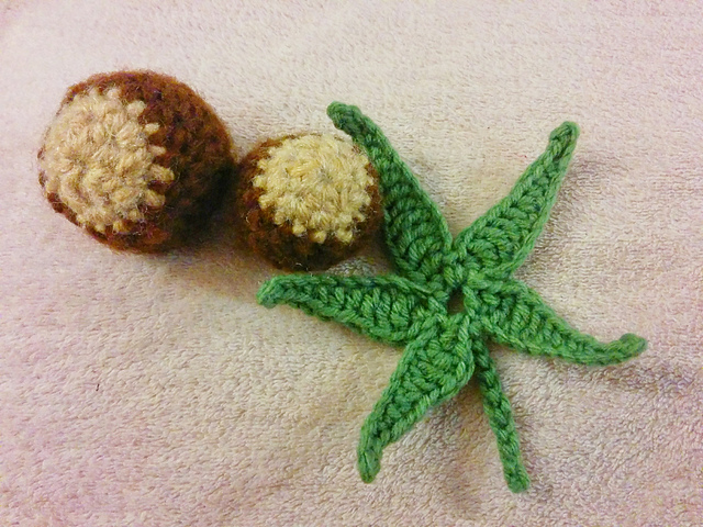 Ohio Buckeye Nut and Leaf