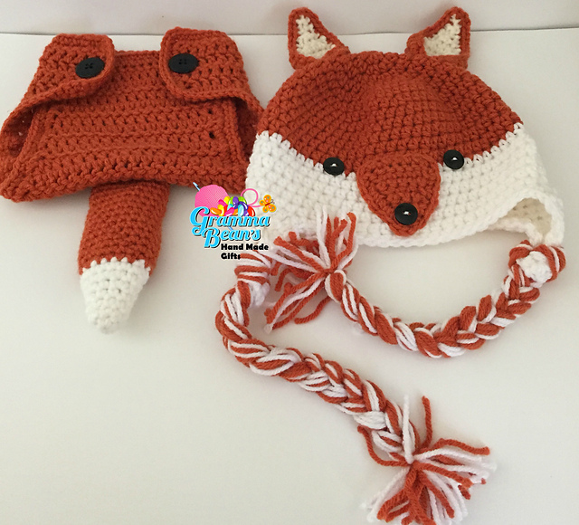 Silly Fox Hat and Diaper Cover
