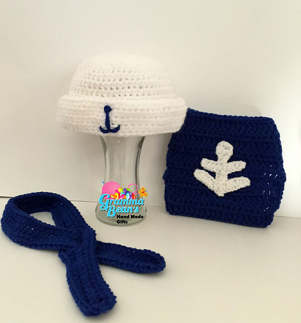 My Little Sailor Hat & Diaper Cover