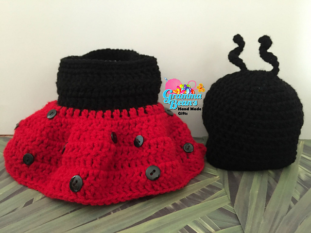 Lady Bug Diaper Set