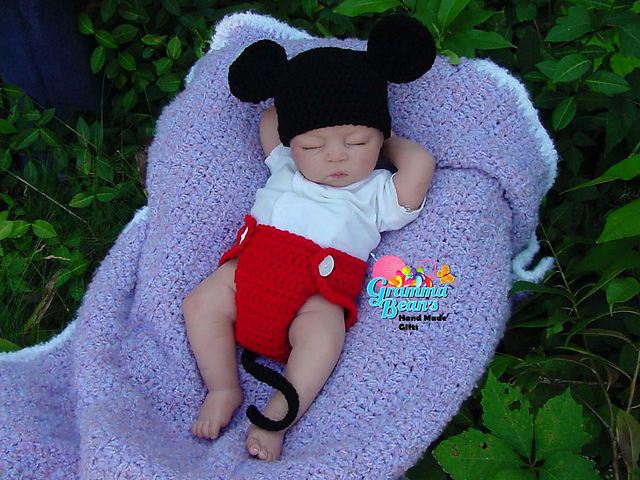 Mouse Diaper Cover & Beanie