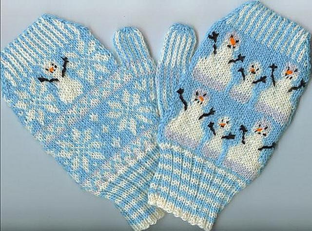 Stranded Snow Mittens Child Size