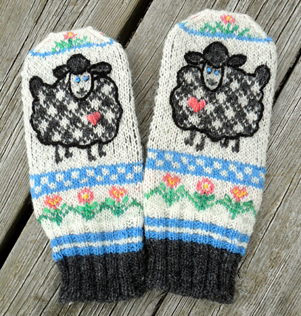 Baa Baa Black Sheep Mittens