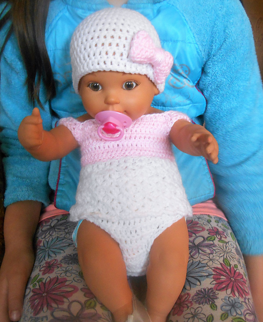 Baby Doll Summer Dress Blue & Beige