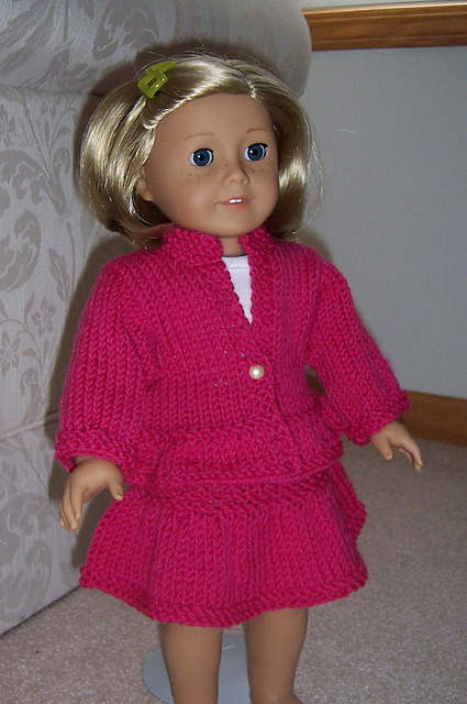Ruffled Edge Cardigan or Jacket fits 18" dolls