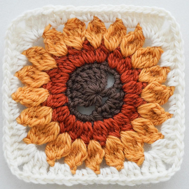 Skull Sunburst Granny Square