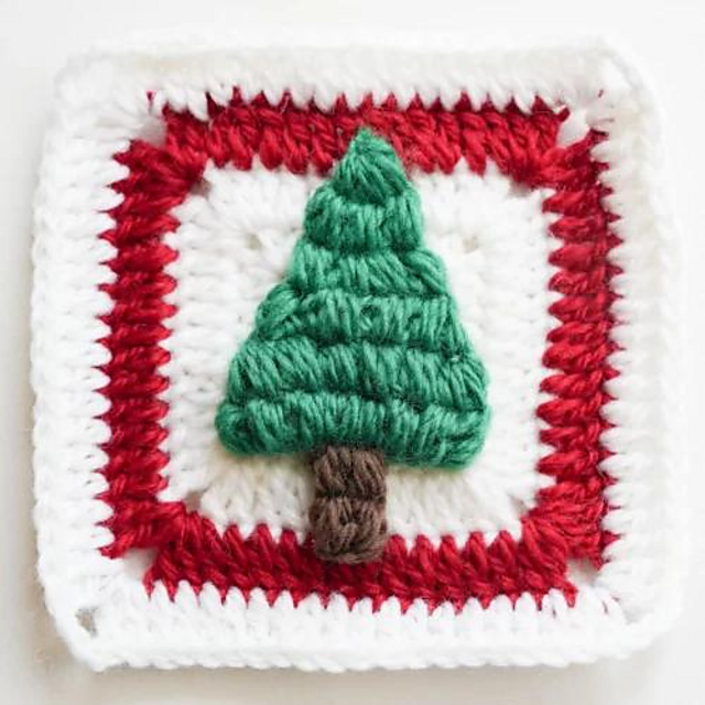3D Christmas Tree Granny Square