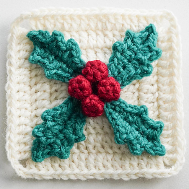 Holly Leaf Granny Square