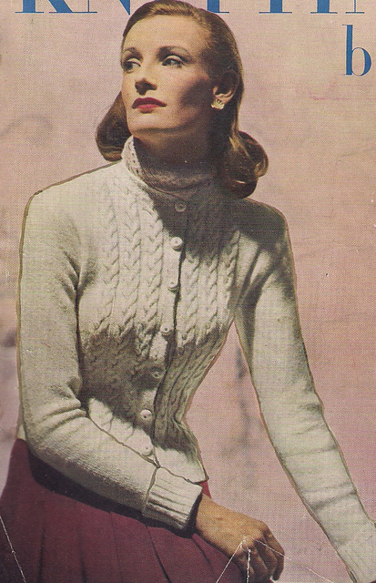 Cardigan With Cable Panels