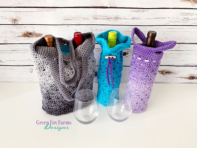 Ravelry: Sweet Stripes Wine Tote Bag pattern by Lisa M Fox