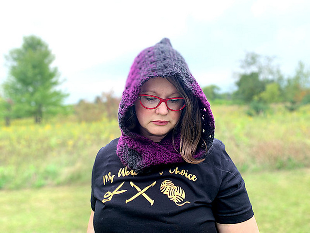 Sweet Stripes Hooded Cowl