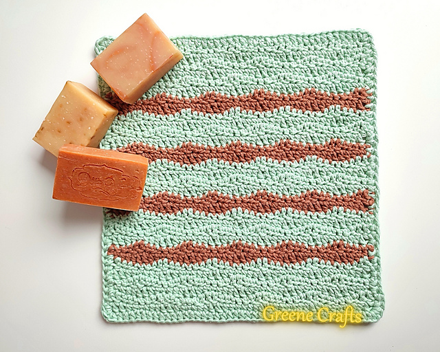 "Waves" Washcloth or Dishcloth