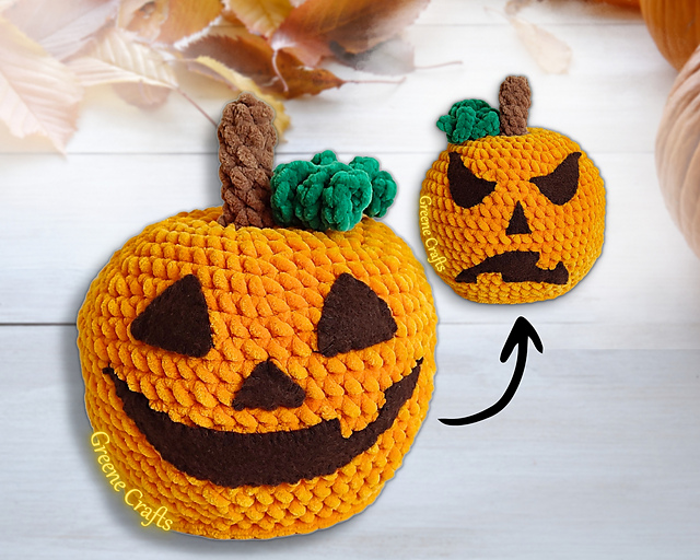 Reversible Halloween Plush Pumpkin