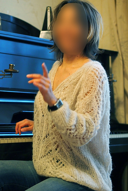 Modell Seite 07, Raglanpulli mit Ajourmuster