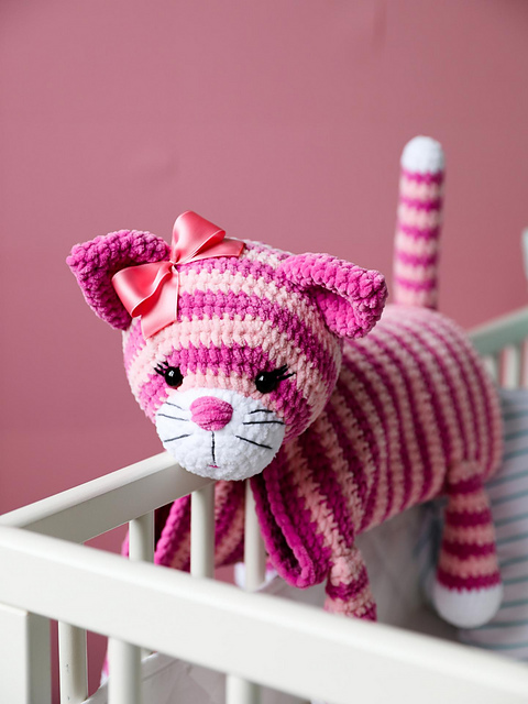 Gehäkelte Babydecke Katze