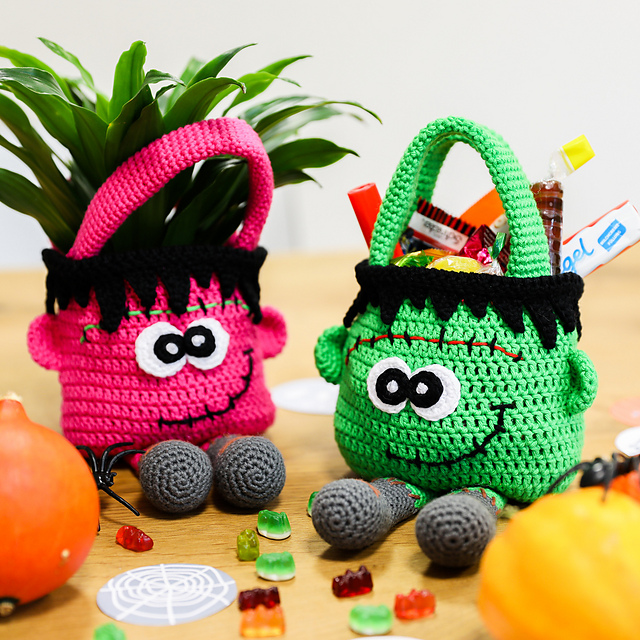Gehäkelte Halloween-Tasche Frankenstein-Monster