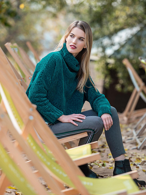 Chenillepullover mit Rollkragen
