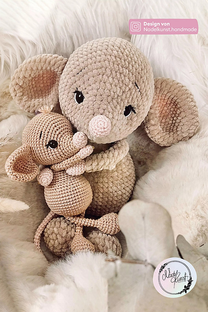 Amigurumi Maus Milly aus Chenillegarn