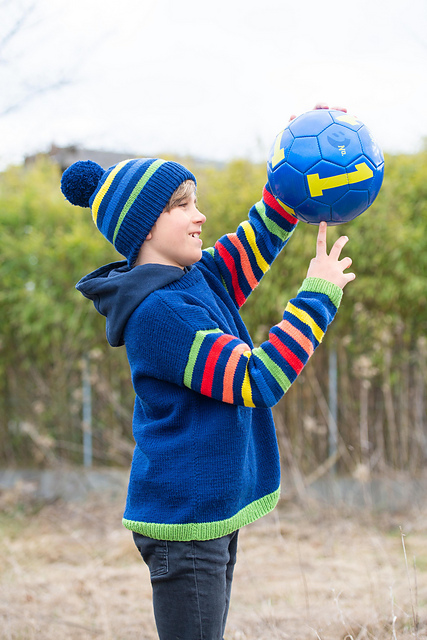 Kindermütze bunt gestreift